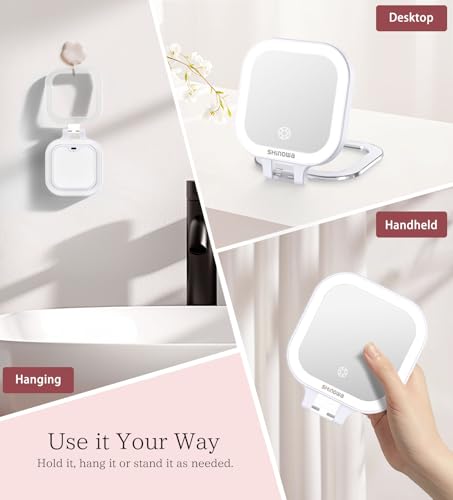 Shinowa 30X Magnifying Travel Makeup Mirror with 44 LED Lights