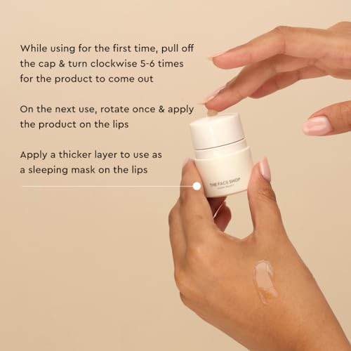 The Face Shop The Therapy Vegan Lip Butter, Moisturizing Lip Balm, Shea Butter & Sunflower Oil & Peptide, Lip Sleeping Mask for Sensitive Skin & Dry Cracked Lips, For Kids & Adults, Korean Skin Care