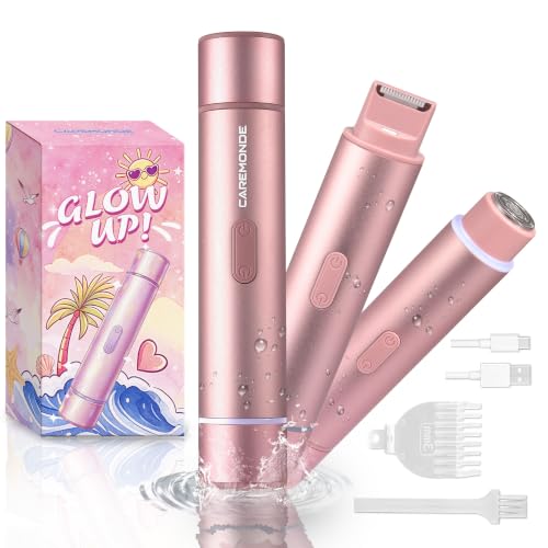 Pink 2-in-1 Bikini Trimmer & Electric Razor for Women - Waterproof Dual-Head Design