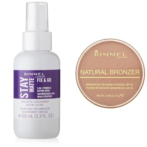 Rimmel London Stay Matte Fix & Go 001 Primer & Setting Spray and 022 Sun Bronze Bronzer