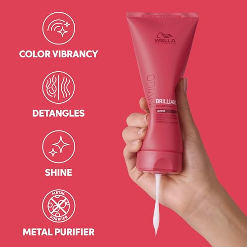 Wella Professionals Invigo Brilliance Conditioner for Coarse Hair | Intense Color Protection & Maintains Vibrancy
