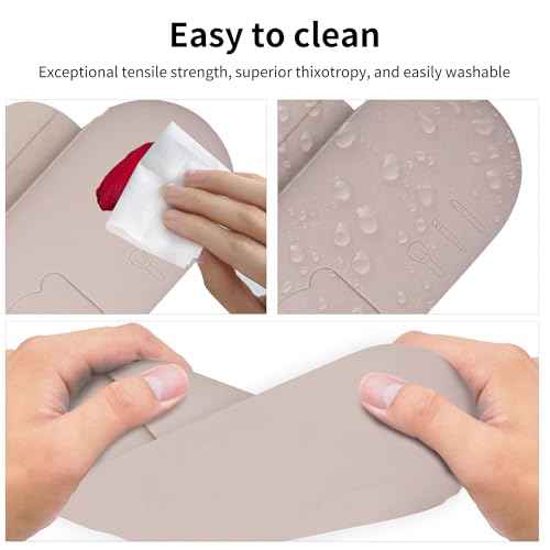 Silicone Makeup Brush Holder with Cleaning Pad - Travel Brush Organizer Case, Magnetic Closure Waterproof Cosmetic Bag for Easy Storage & On-the-Go Cleaning (9.05 Inch)