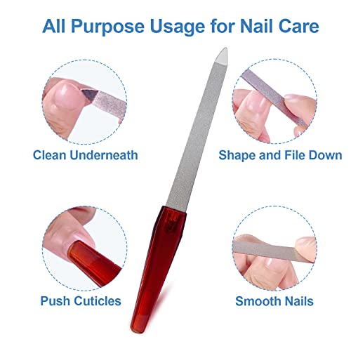 Stainless Steel Nail File Set (6 Pcs) with Sapphire Grit