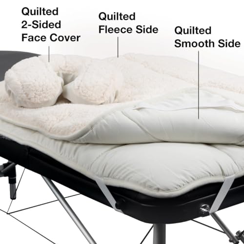 ForPro Quilted Fleece Massage Table Pad Set, Extra Soft