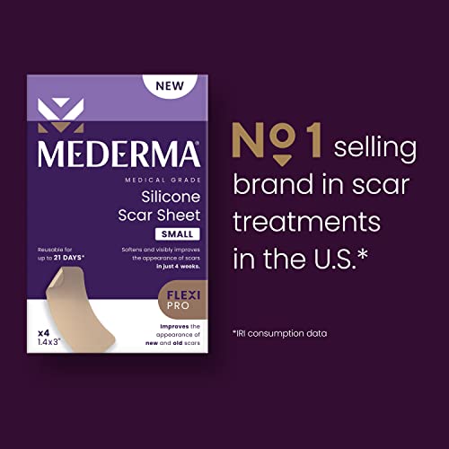 Mederma Scar Gel Treats Old and New Scars, 0.70oz and Silicone Scar Sheets Improves Scars Appearance, 4 Count