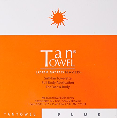 Tan Towel Plus Self-Tan Towelette Full Body, 5 Count (Pack of 1)