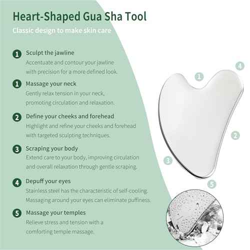 3pcs Stainless Steel Gua Sha Facial Tools & Eye Cream Applicator Metal GuaSha Set for Face Body, Detailer Gua Sha Lymphatic Drainage Massager,Guasha Face Sculpting Tool