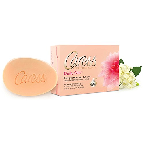 Caress Beauty Bar Soap For Silky, Soft Skin Daily Silk With Silk Extract and Floral Oil Essence 3.75 oz 2 Bars (Pack of 2)