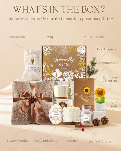 Sunflower Spa Gift Basket for Women – 11-Piece Self Care Set