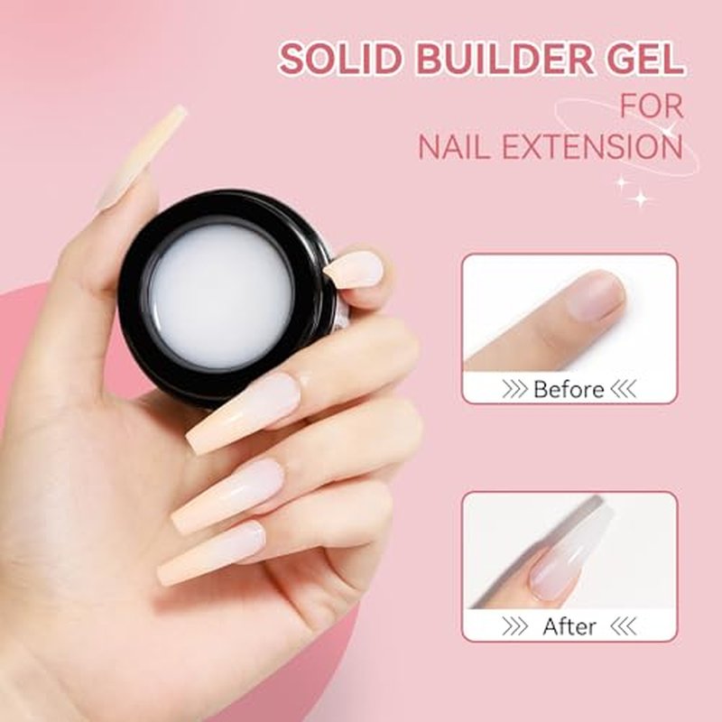 3D Solid Builder Gel Kit - Clear & White Nail Extensions