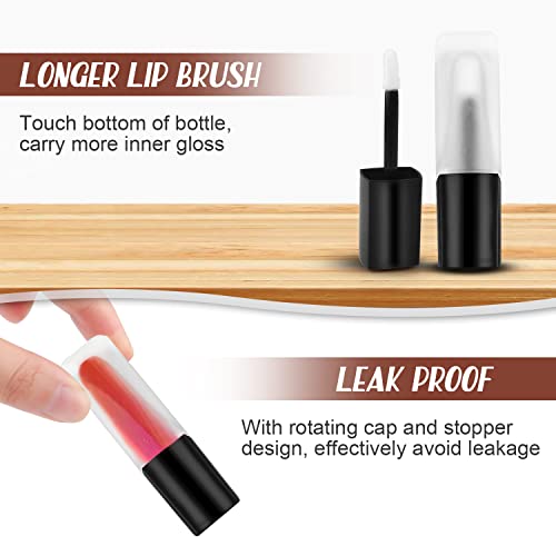 5 Pcs 5ml Frosted Glass Lip Gloss Tubes with Wands & Stoppers