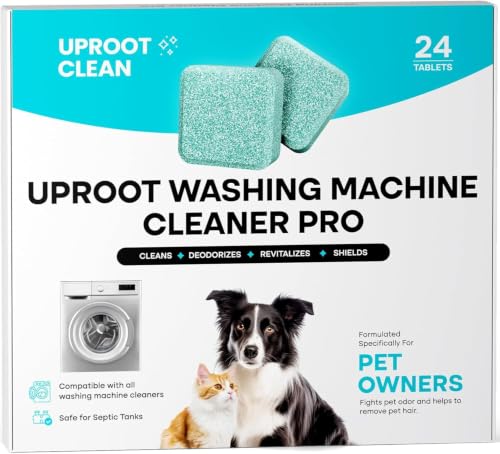 Uproot Clean Washing Machine Cleaning Tablets for Pet Owners, 24 Pack