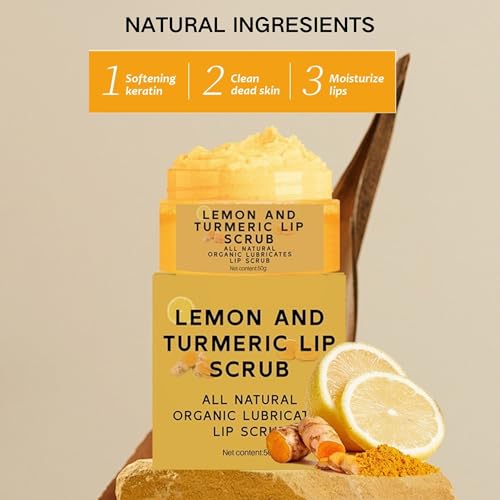Turmeric Lip Scrub with Aloe Vera - Natural Sugar Exfoliator