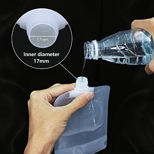 RIIEYOCA 8 Piece Portable Fluid Packing Bag,Refillable Travel Pouches Clear Plastic Empty Packaging bag,for Shampoo/Shower Gel/Hand Sanitizer/Cosmetic Divide Bag(100ml)