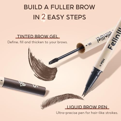 Waterproof Dual-Ended Brow Pen & Mascara - Grey Black