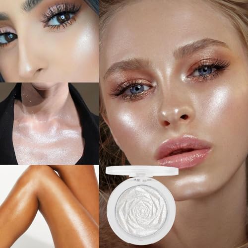 Pearl White Highlighter Makeup Palette - Shimmer Glitter Powder