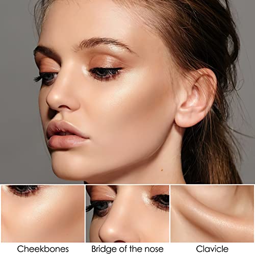 FOCALLURE 2 Pcs Mineral Cream Contour Stick,Moisturize Highlighter and Bronzer Pen,Non Stick Face Brightens & Shades Pencil,Long Lasting & Smooth Gliding Face Illuminator Makeup,Light