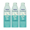 Coppertone Pure and Simple Kids Sunscreen Spray SPF 50, Zinc Oxide Mineral Sunscreen for Sensitive Skin, Hypoallergenic and Tear Free, 5 Oz Can, Pack of 3