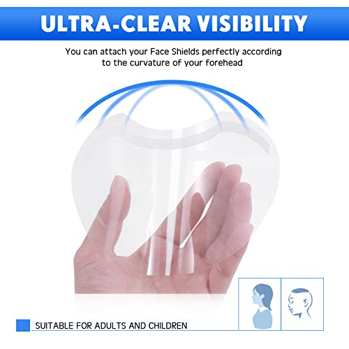Honeydak 300 Pcs Makeup Shower Face Visors Permanent Microblading Supplies Disposable Plastic Shower Visor Clear Face Cover for Hairspray Salon Eyelash Extensions Eyelid Aftercare