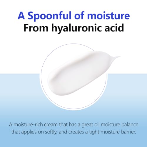 ISNTREE Hyaluronic Acid Moist Cream 100ml, 3.38 fl.oz | Balances Oil & Moisture | Deep moisturizer