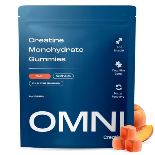 OMNI Creatine Monohydrate Gummies - 1g per Gummy, Peach Flavor
