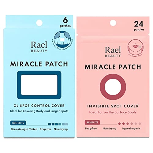 Rael Miracle Bundle - XL Spot Control Cover (6 Count), Invisible Spot Cover (24 Count)