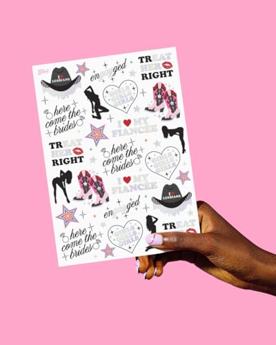 xo, Fetti Pride Bride Temporary Tattoos - 52 Glitter Styles