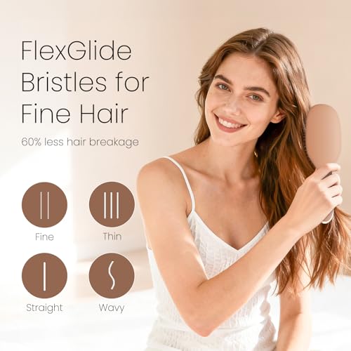 Mocha Mousse Detangler Brush for Fine Hair – Pain-Free
