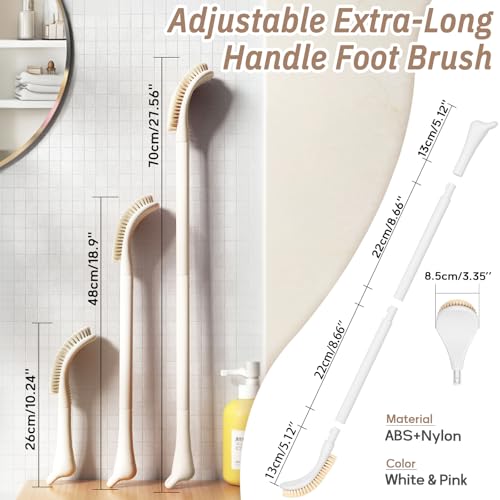 Adjustable Foot Brush with 3-in-1 Handle for Seniors & Disabled
