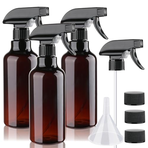 3-Pack 10oz Spray Bottles with Adjustable Nozzle & Funnel