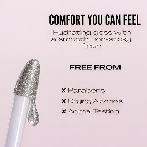 Mynena Silver Metallic Lip Gloss - High-Shine Hydrating Topper