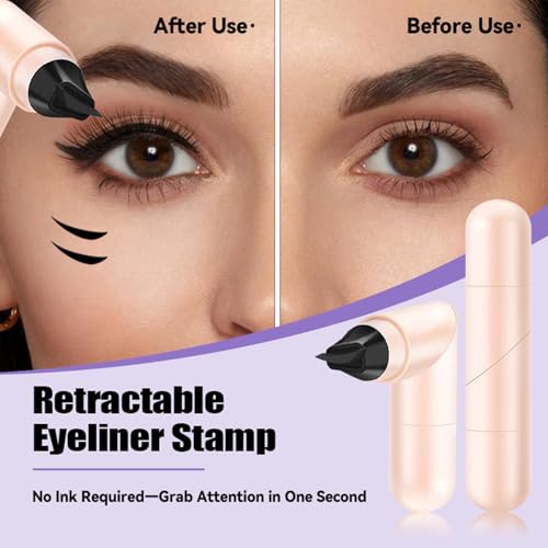 Winged Eyeliner Stamp Pen, Dual End Waterproof Cat Eye Liner