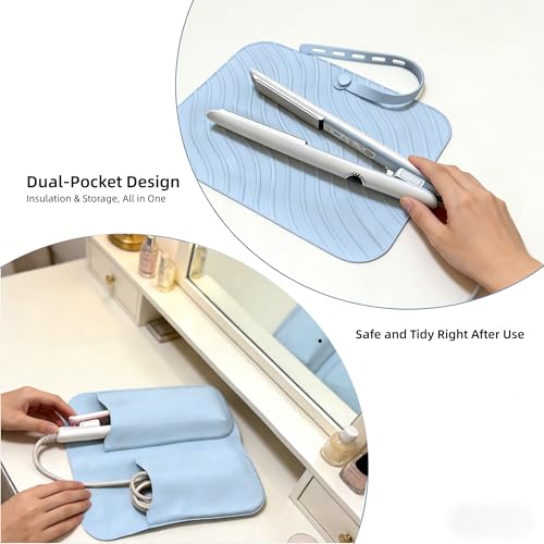 Heat Resistant Silicone Mat Pouch for Curling Iron & Styling Tools