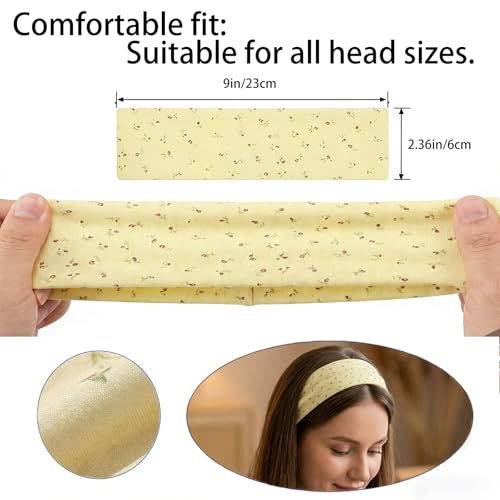 Vivid Color Soft Cloth Headbands for Women - 8 Pack, Trendy & Comfortable
