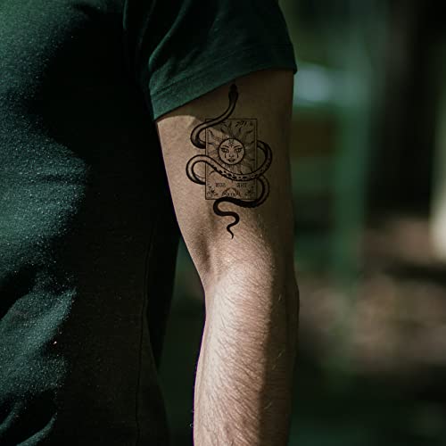 8 Sheet Snake Temporary Tattoos for Adults - Waterproof Body Art
