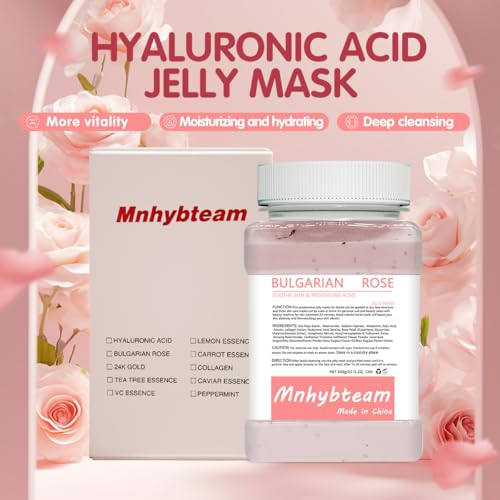 Jelly Masks For Facials Professional, hydrojelly Mask SkinCare Spa Face Mask Gel Powder Hydrating & Deeply Purifying hydrojelly Mask Spa Set, (Bulgarian Rose Pack of 1), 23 Fl Oz