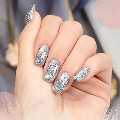 GAOY Glitter Gel Nail Polish Set, 6 Colors Including Pink White Gold Purple for Nail Art DIY Manicure and Pedicure at Home