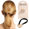 Kitsch Small Gold Hair Cuff – Metal Ponytail Holder with Integrated Elastic