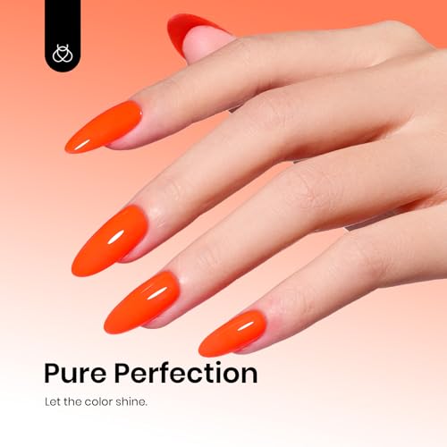 Beetles Neon Orange Gel Polish - 1pc 15ml Bright Vibrant Creme Orange (M)