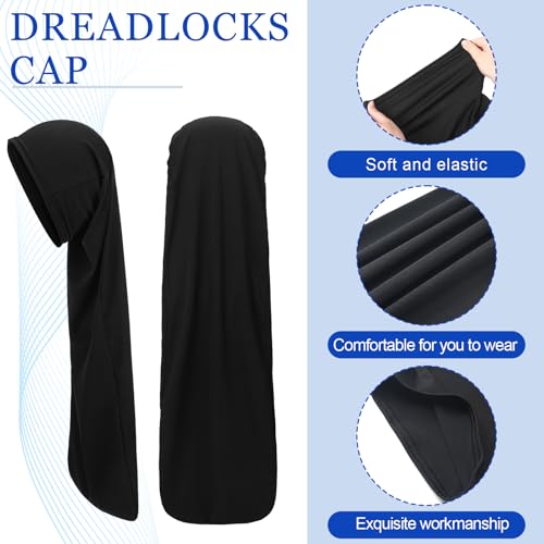 Twistover 2 Jumbo Dreadlock Cap Hair Dreads Head Wrap, Black, 30In