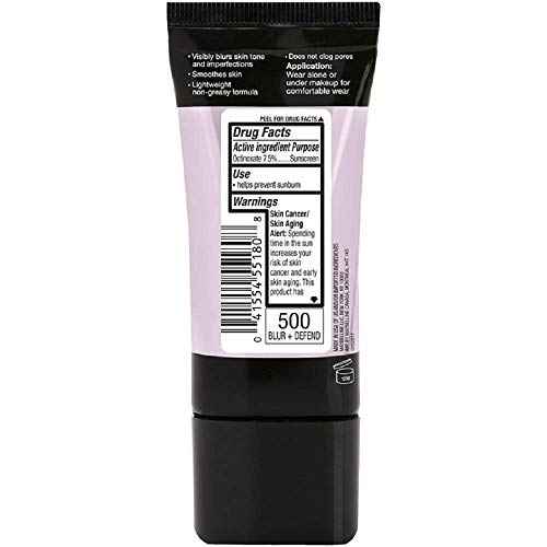 Maybelline New York Facestudio Master Prime Primer Makeup, Blur+ Defend, 1 fl. oz.