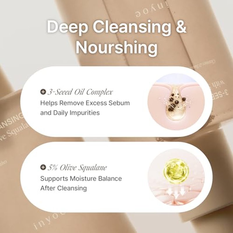 3-Seed Cleansing Oil with 5% Olive Squalane | Makeup Remover