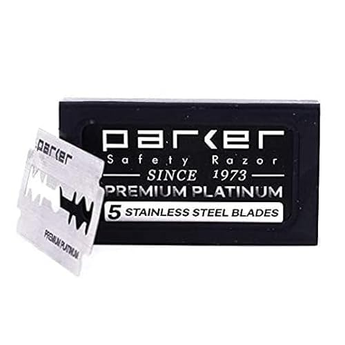Parker, 45R Heavyweight Double Edge Safety Razor ? 3 Piece Design with 4 Inch Handle - Solid Brass Frame for Durability ?5 Parker Double Edge Razor Blades included