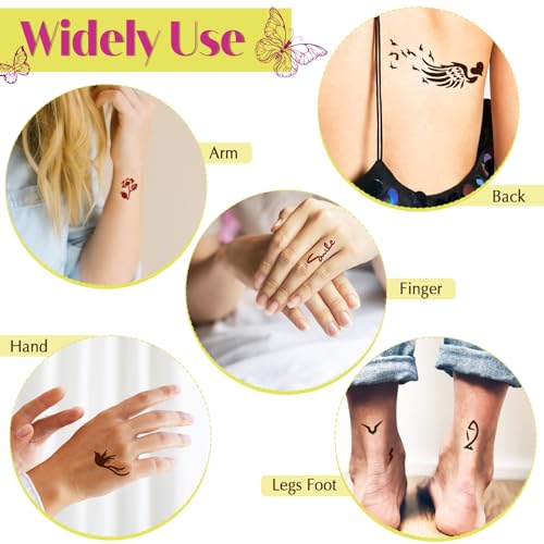 Temporary Tattoo Kit with 3 Pastes & 100 Stencils – Waterproof Body Art