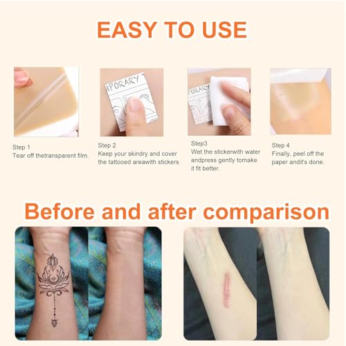 Lvnwrip 10 Pack Invisible Waterproof Tattoo Cover Patches for Dark Skin