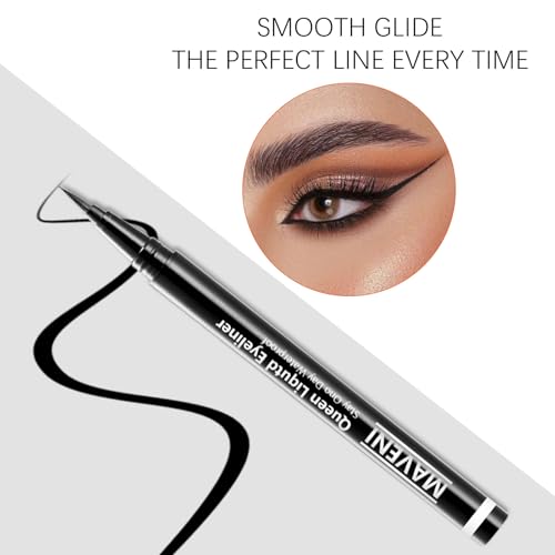 Waterproof Liquid Eyeliner Pen with Fine Brush Tip – Red Brown