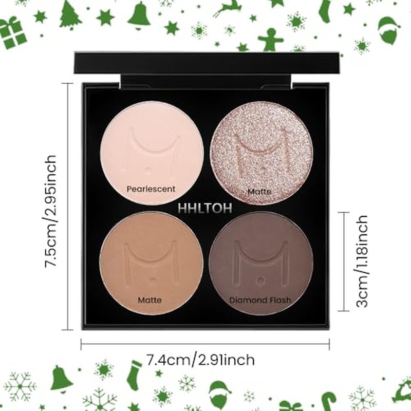 4-Color Eyeshadow Palette Matte Shimmer – Neutral Nude Gold