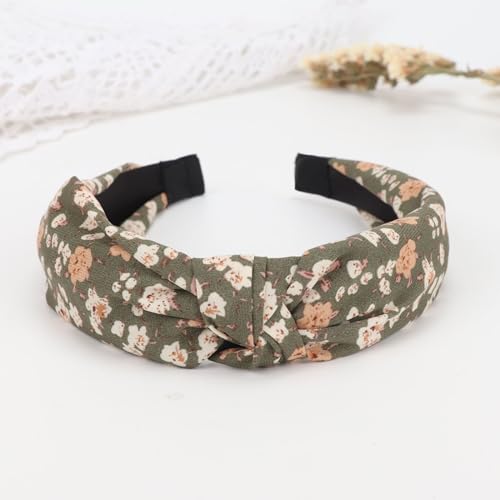 DRESHOW Flower Printed Knotted Headbands - 4 Pcs Boho Hair Accessories