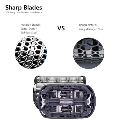 32B Series 3 Electric Shaver Replacement Heads Accessories Compatible with S3 Foil & Cutter Razor Heads, Accessories for 3 Series 3040s 3080s-4 370cc 3070cc 3000s 3010, 3090cc Etc[2 Pack ]