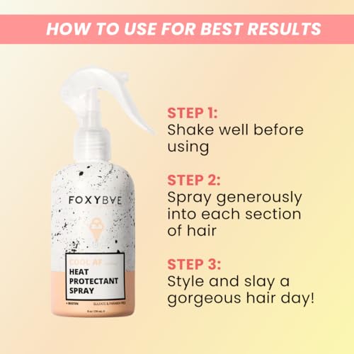FoxyBae Heat Protectant Spray for Hair - 400°F Thermal Protection